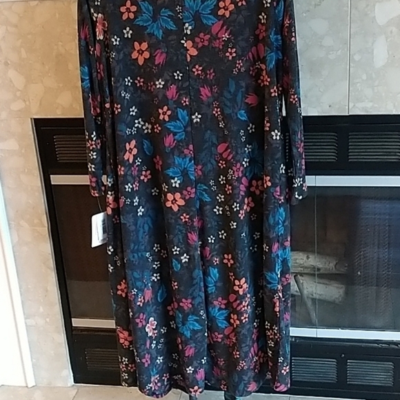LuLaRoe Sarah Ribbed Flower Open Cardigan Duster M - Picture 5 of 8